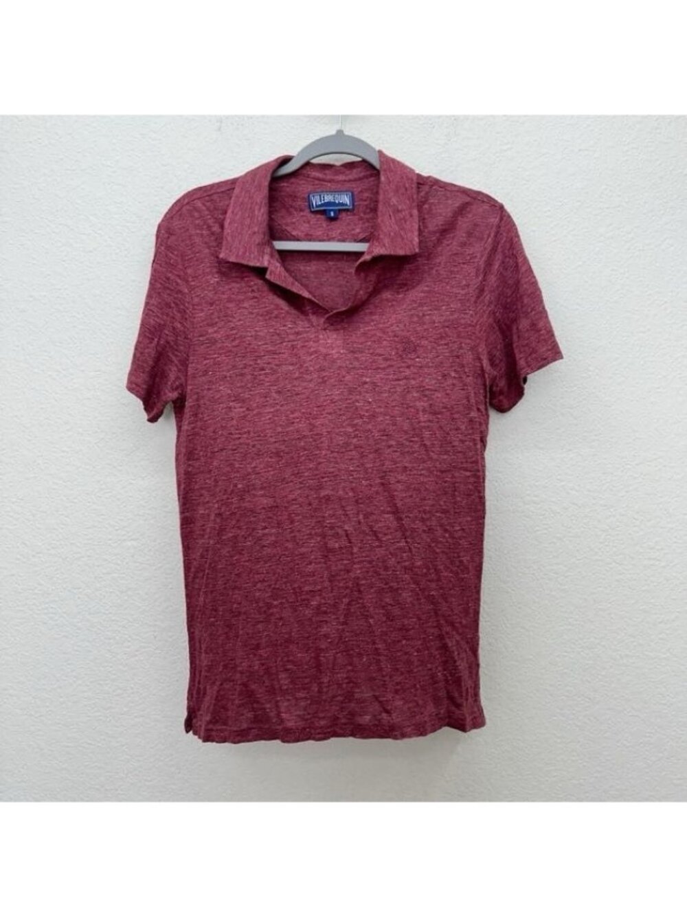 Vilebrequin Short Sleeve Collared Pyramid Polo Shirt 100% Linen Mens Size Small